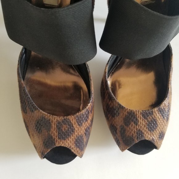 Simply Vera, Vera Wang Brown Animal Print Open Toe Stiletto 8.5 - Picture 3 of 11